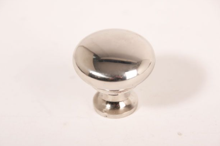 Round button knob - shiny nickel 32mm